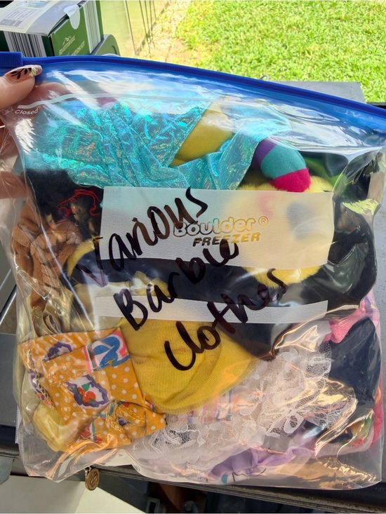 Barbie Other - Assorted Barbie Doll Clothes - freezer size bag full
